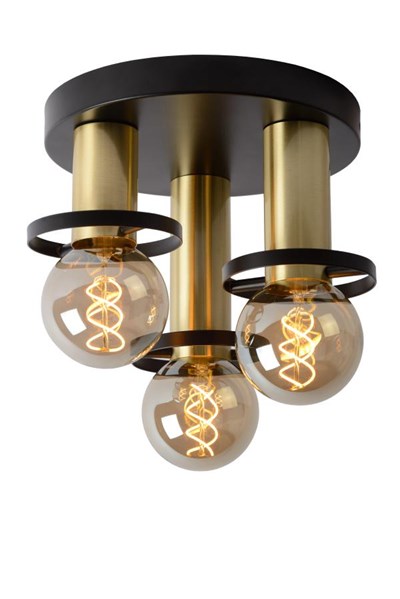 Lucide ANAKA - Flush ceiling light - Ø 30 cm - 3xE27 - Black