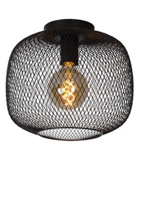 Lucide MESH - Flush ceiling light - Ø 30 cm - 1xE27 - Black on