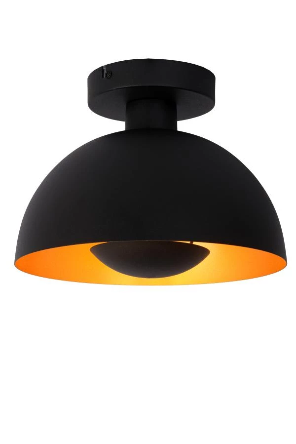 Lucide SIEMON - Flush ceiling light - Ø 25 cm - 1xE27 - Black - on