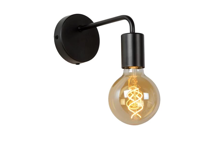 Lucide SCOTT - Wall light - 1xE27 - Black - on