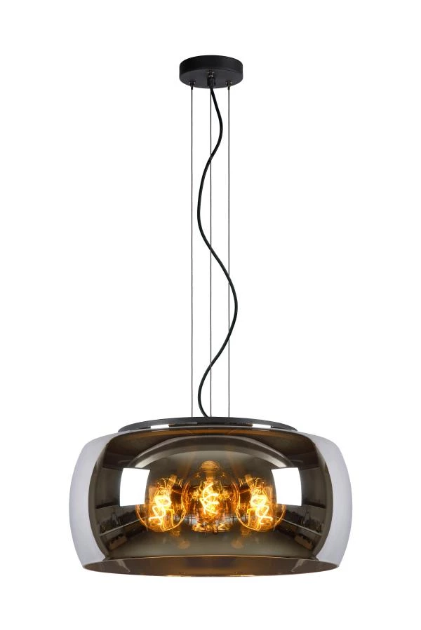 Lucide OLIVIA - Pendant light - Ø 50 cm - 3xE27 - Smoke Grey - on 5