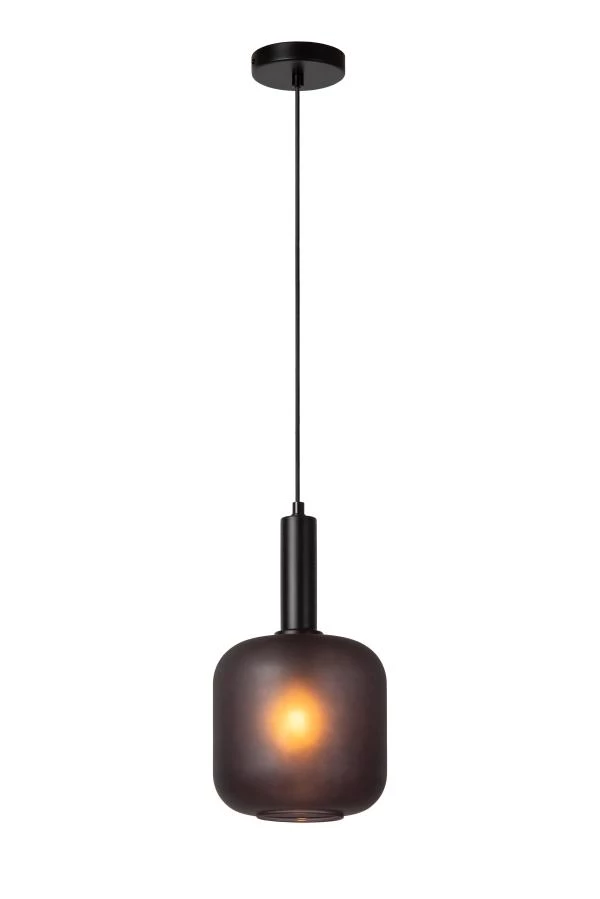 Lucide ELOISE - Hanglamp - Ø 21 cm - 1xE27 - Zwart - aan