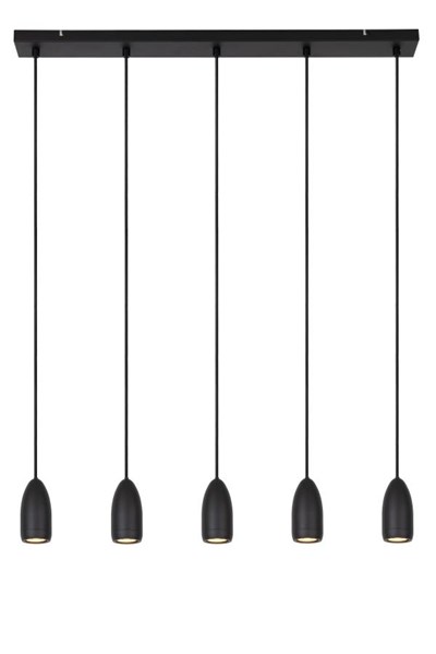 Lucide EVORA - Pendant light - Ø 10 cm - 5xGU10 - Black