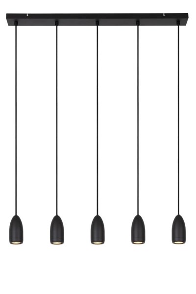 Lucide EVORA - Lámpara colgante - Ø 10 cm - 5xGU10 - Negro