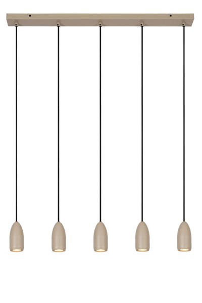 Lucide EVORA - Lámpara colgante - Ø 10 cm - 5xGU10 - Taupe