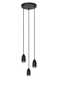 Lucide EVORA - Pendant light - Ø 25 cm - 3xGU10 - Black on