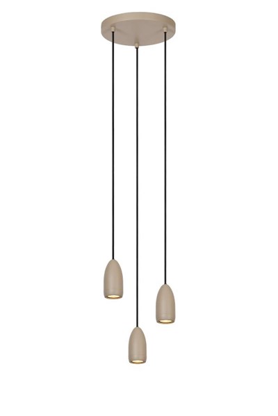 Lucide EVORA - Suspension - Ø 25 cm - 3xGU10 - Taupe