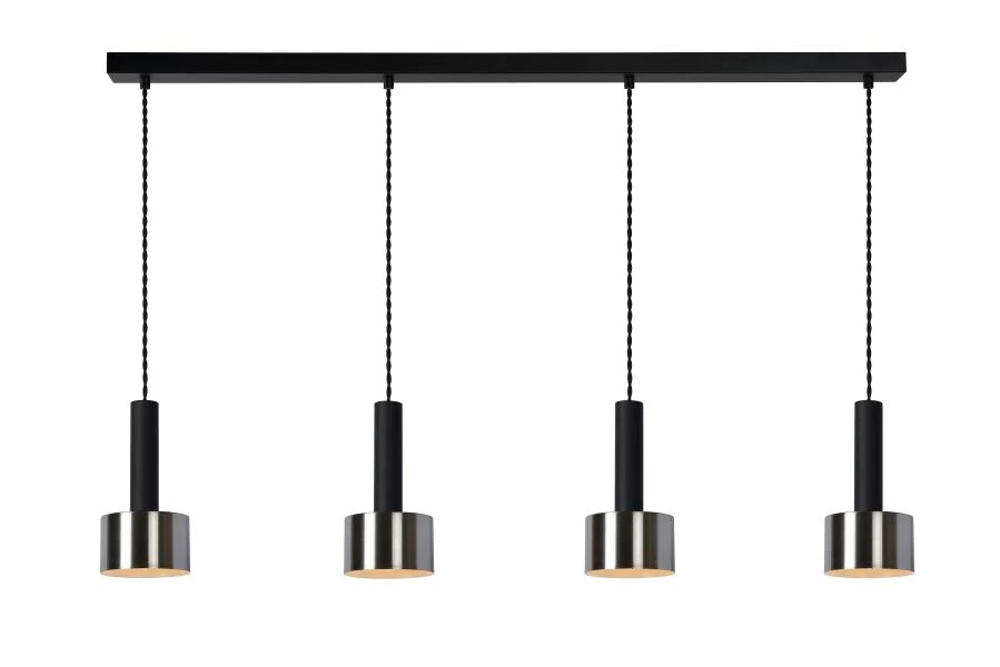 Lucide TEUN - Pendant light - 4xE27 - Black - on