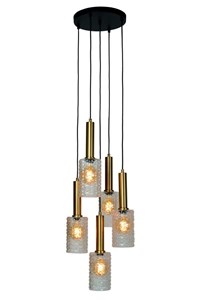 Lucide CORALIE - Pendant light - Ø 30 cm - 5xE27 - Transparant on