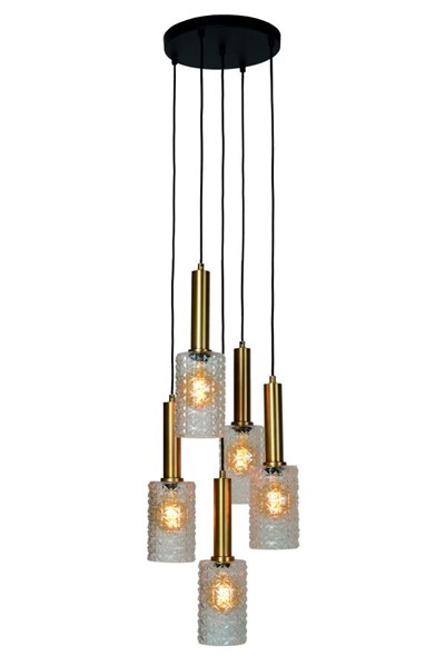 Lucide CORALIE - Lámpara colgante - Ø 30 cm - 5xE27 - Transparente