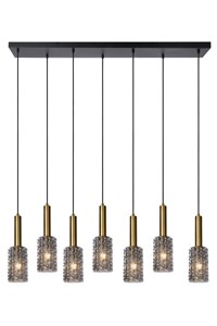 Lucide CORALIE - Hanglamp - 7xE27 - Mat Goud / Messing aan 2