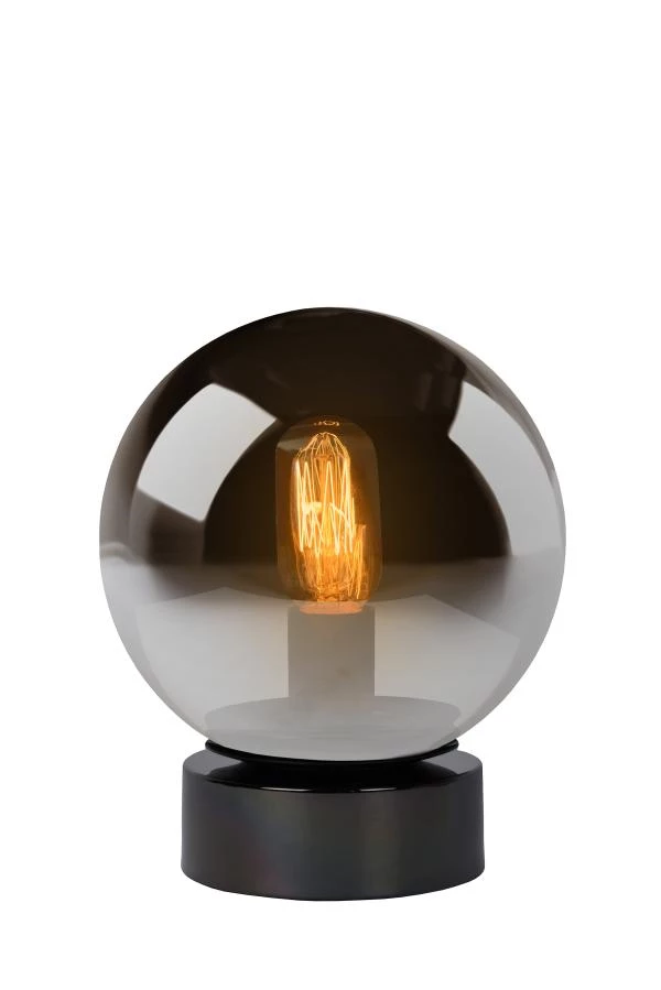 Lucide JORIT - Lampe de table - Ø 20 cm - 1xE27 - Fumé - allumé 5