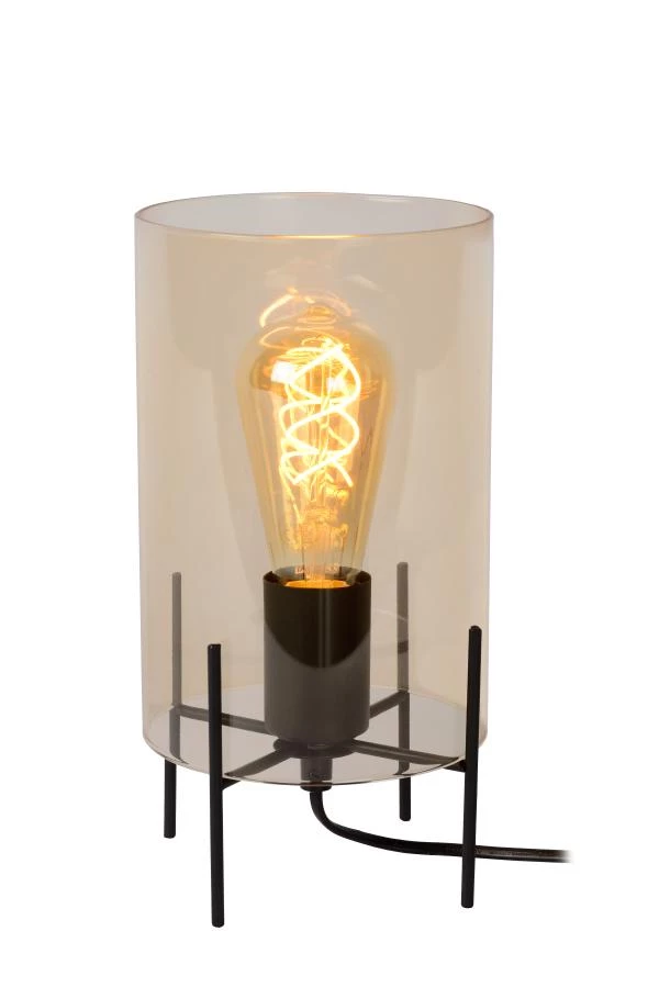 Lucide STEFFIE - Tischlampe - Ø 15 cm - 1xE27 - Amber - EINgeschaltet 2
