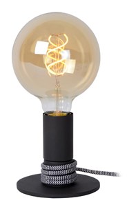Lucide MARIT - Lámpara de mesa - 1xE27 - Negro encendido