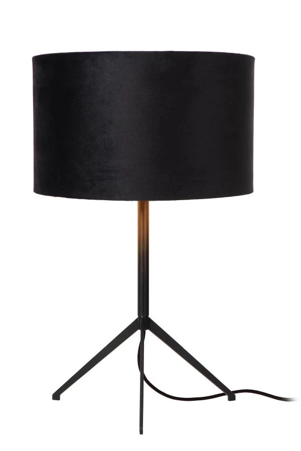 Lucide TONDO - Lampe de table - Ø 30 cm - 1xE27 - Noir - allumé
