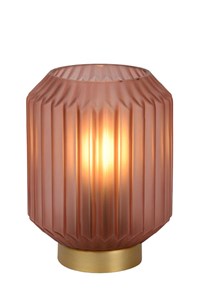 Lucide SUENO - Lampe de table - Ø 13 cm - 1xE14 - Rose allumé 6