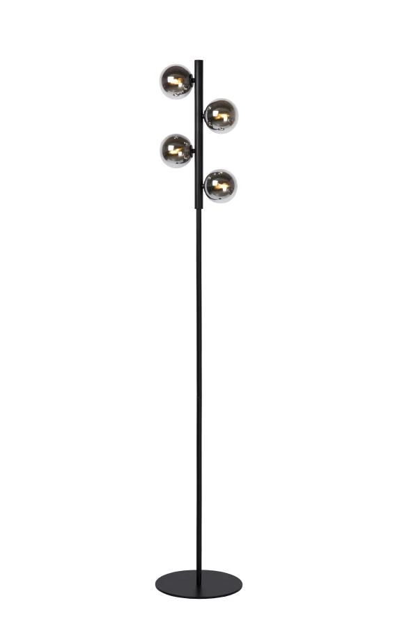 Lucide TYCHO - Vloerlamp - 4xG9 - Zwart - aan