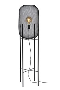 Lucide MESH - Vloerlamp - Ø 35 cm - 1xE27 - Zwart aan