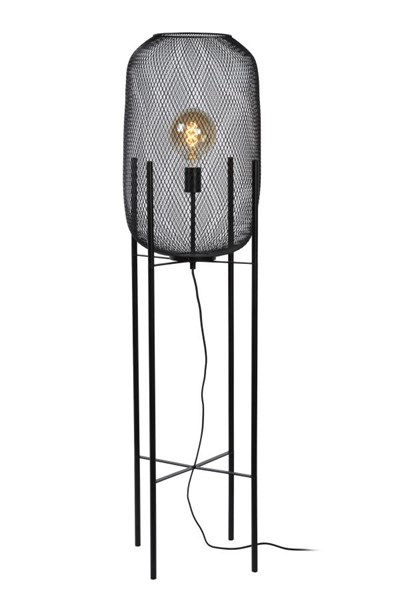 Lucide MESH - Vloerlamp - Ø 35 cm - 1xE27 - Zwart