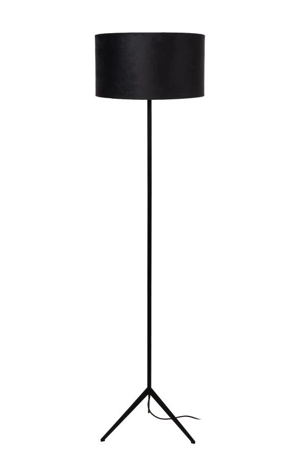 Lucide TONDO - Vloerlamp - Ø 38 cm - 1xE27 - Zwart - aan