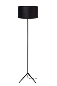 Lucide TONDO - Vloerlamp - Ø 38 cm - 1xE27 - Zwart aan