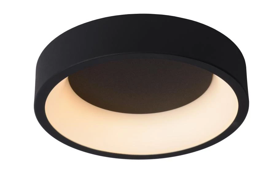 Lucide TALOWE LED - Flush ceiling light - Ø 30 cm - LED Dim. - 1x20W 3000K - Black - on