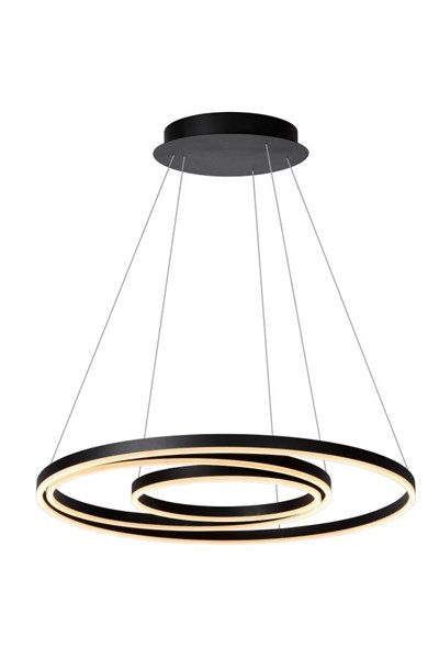 Lucide TRINITI - Lámpara colgante - Ø 80 cm - LED Regul. - 3000K - Negro
