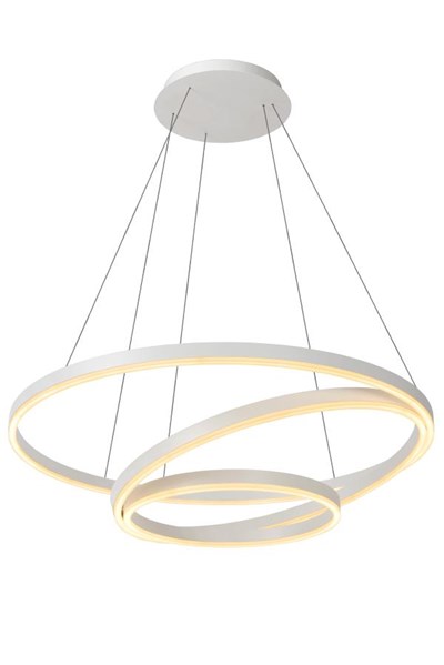 Lucide TRINITI - Lámpara colgante - Ø 80 cm - LED Regul. - 3000K - Blanco