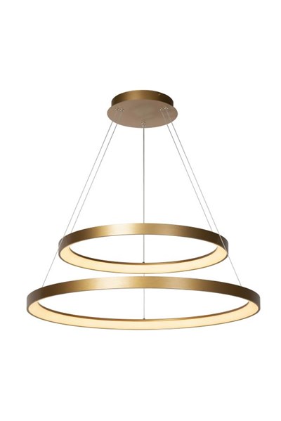 Lucide VIDAL - Pendant light - Ø 78 cm - LED Dim. - 1x92W 2700K - Matt Gold / Brass