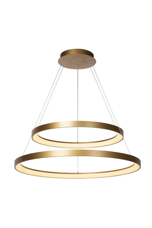 Lucide VIDAL - Pendant light - Ø 78 cm - LED Dim. - 1x92W 2700K - Matt Gold / Brass - on 2