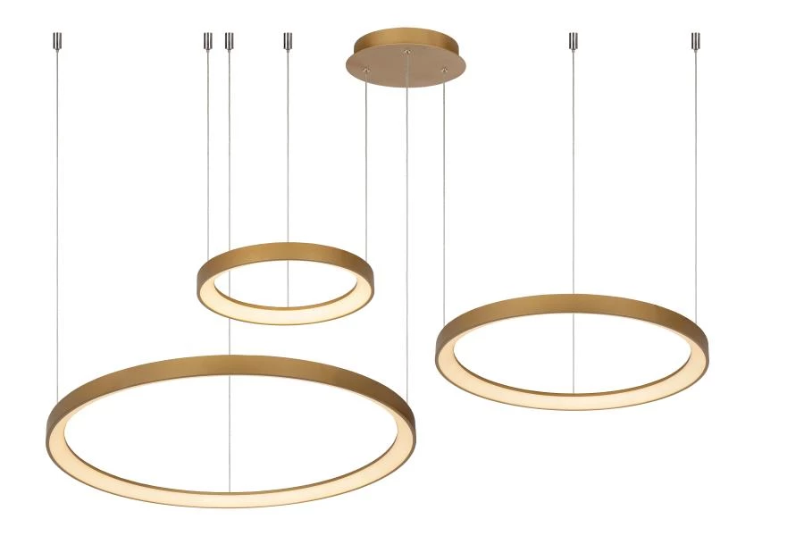 Lucide VIDAL - Pendant light - Ø 78 cm - LED Dim. - 1x120W 2700K - Matt Gold / Brass - on 2