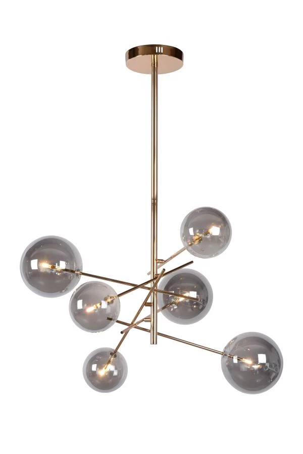 Lucide ALARA - Hanglamp - Ø 72 cm - LED - G4 - 6x1,5W 2700K - Goud - aan