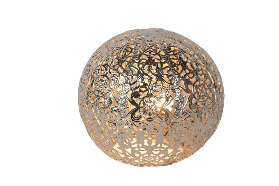 Lucide PAOLO - Tischlampe - Ø 14,5 cm - 1xG9 - Silber - EINgeschaltet 4