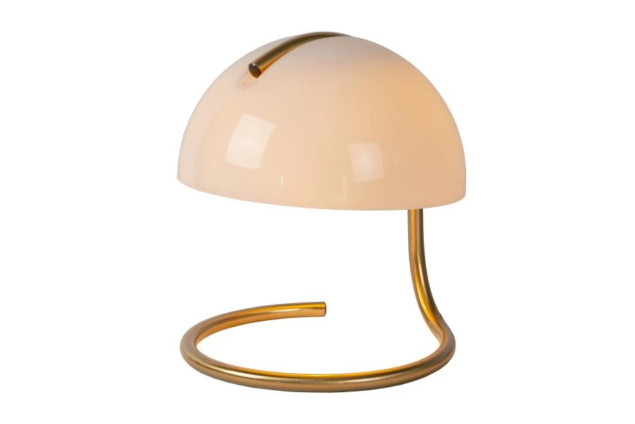 Lucide CATO - Lampe de table - Ø 23,5 cm - 1xE27 - Blanc - allumé 1
