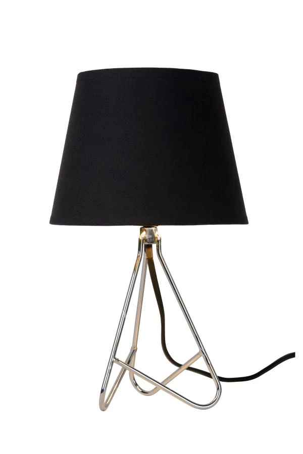 Lucide GITTA - Lampe de table - Ø 17 cm - 1xE14 - Chrome - allumé 1