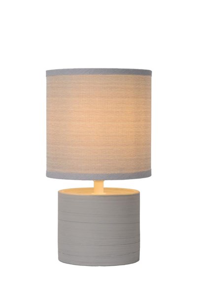 Lucide GREASBY - Lámpara de mesa - Ø 14 cm - 1xE14 - Gris