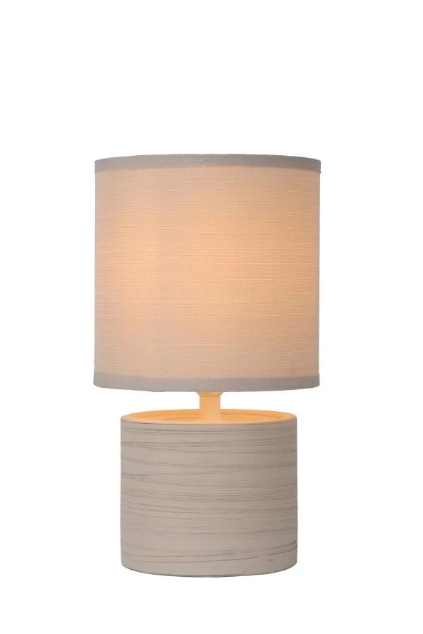 Lucide GREASBY - Lámpara de mesa - Ø 14 cm - 1xE14 - Beige - AAN 8