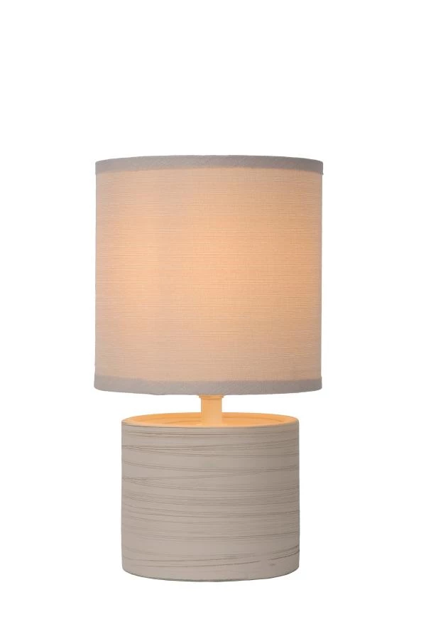 Lucide GREASBY - Lampe de table - Ø 14 cm - 1xE14 - Crème - allumé 8