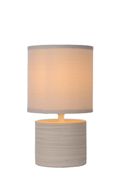 Lucide GREASBY - Lámpara de mesa - Ø 14 cm - 1xE14 - Beige