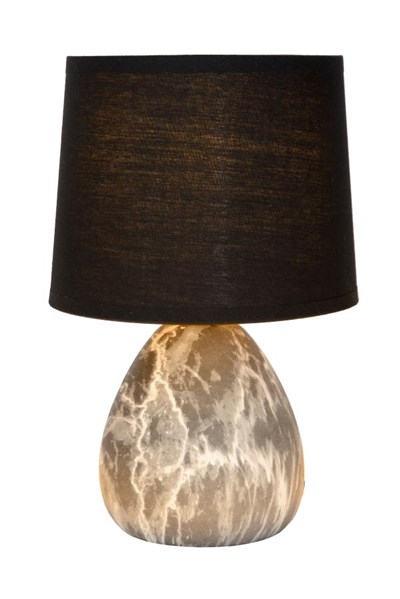 Lucide MARMO - Lampe de table - Ø 16 cm - 1xE14 - Noir