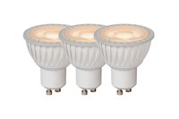 Lucide MR16 - Lámpara led - Ø 5 cm - LED Regul. - GU10 - 3x5W 3000K - Blanco - Set de 3 AAN 1