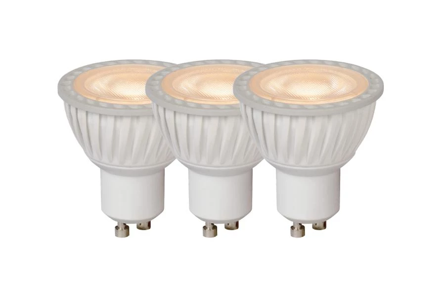 Lucide MR16 - Ampoule led - Ø 5 cm - LED Dim. - GU10 - 3x5W 3000K - Blanc - allumé 1