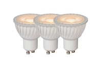 Lucide MR16 - Led Lampe - Ø 5 cm - LED Dim. - GU10 - 3x5W 3000K - Weiß EINgeschaltet 1