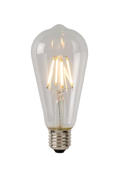 Lucide ST64 - Lámpara de filamento - Ø 6,4 cm - LED Regul. - E27 - 1x5W 2700K - Transparente