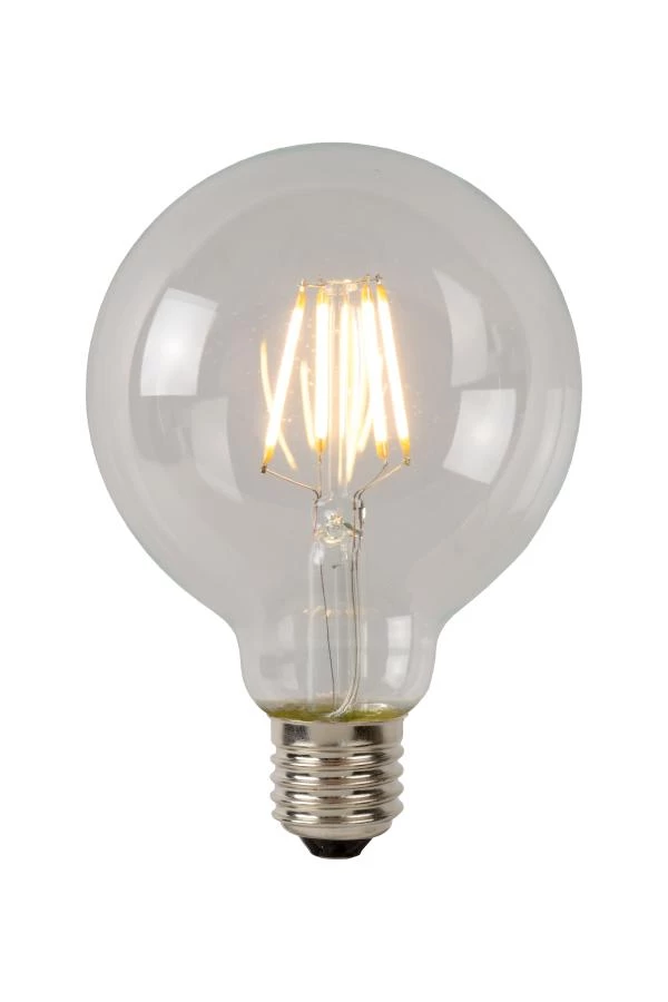 Lucide G95 - Filament lamp - Ø 9,5 cm - LED Dimb. - E27 - 1x5W 2700K - Transparant - aan