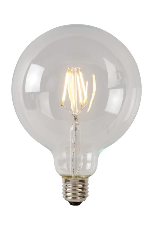 Lucide G125 - Filament lamp - Ø 12,5 cm - LED Dimb. - E27 - 1x5W 2700K - Transparant - aan