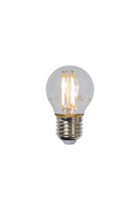 Lucide G45 - Lámpara de filamento - Ø 4,5 cm - LED Regul. - E27 - 1x4W 2700K - Transparente encendido
