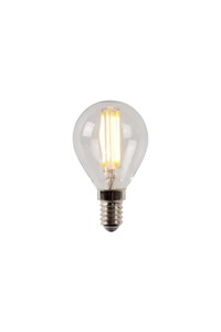 Lucide P45 - Ampoule filament - Ø 4,5 cm - LED Dim. - E14 - 1x4W 2700K - Transparent allumé