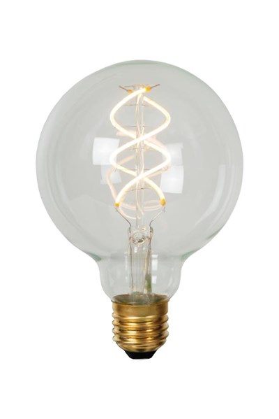 Lucide G95 - Lámpara de filamento - Ø 9,5 cm - LED Regul. - E27 - 1x4,9W 2700K - Transparente