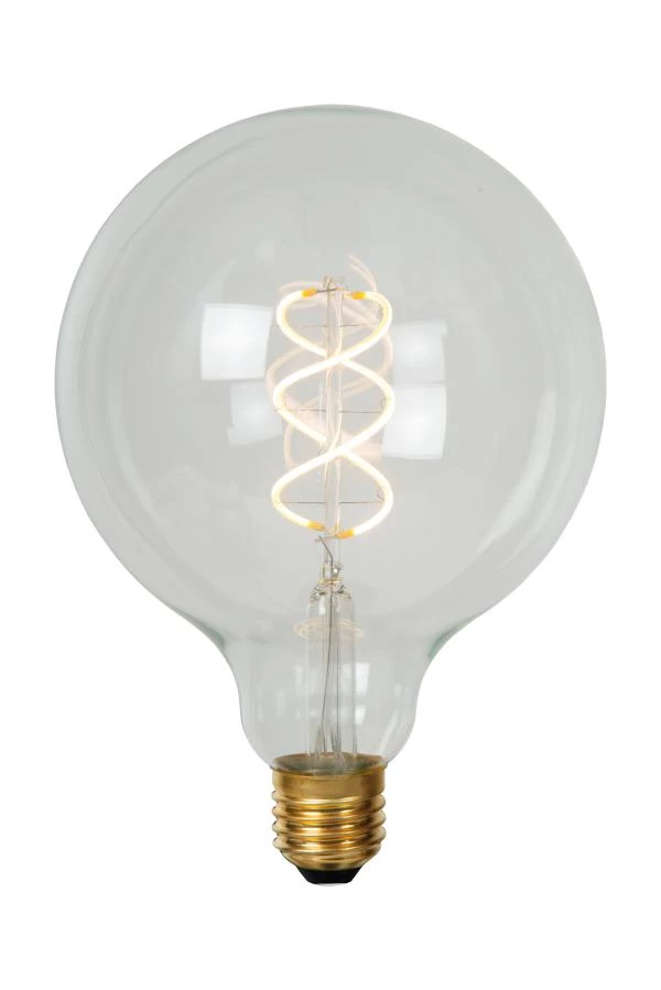 Lucide G125 - Filament lamp - Ø 12,5 cm - LED Dimb. - E27 - 1x4,9W 2700K - Transparant - aan
